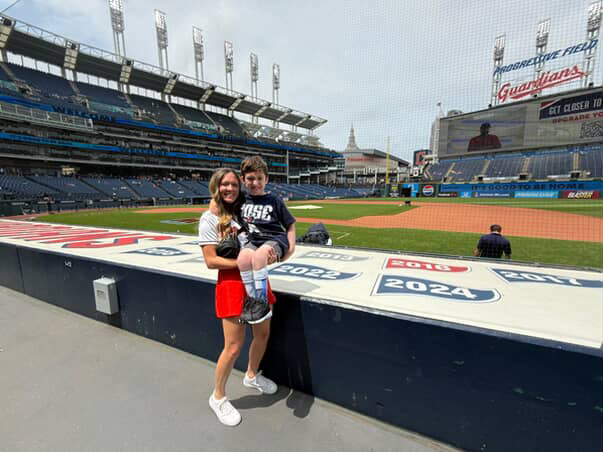 Field-level visit at a Guardians game